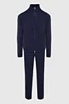 Cesare di Napoli Black men's wool sports suit - Textured pattern. 100% wool. Closure: Drawstring, zipper. Four side pockets. Country of manufacture: Italy. Care: specialized cleaning - photo 1