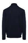 Men's blue wool sports sweatshirt Cesare di Napoli - 100% wool. Closure: zipper. Country of manufacture: Italy. Care: specialized cleaning - photo 6