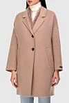 Peserico Beige wool and cashmere coat for women - 10% cashmere, 90% wool. Closure: buttons. two side pockets. Country of manufacture: Italy. Care: specialized cleaning - photo 3