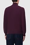 Тройер из кашемира и шелка бордового цвета с геометрическим узором Stefano Ricci - Контрастная отделка. 95% кашемир, 5% шёлк. Молния. Страна производитель: Италия. Уход: специализированная чистка - фото 4