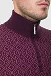 Stefano Ricci Тройер из кашемира и шелка бордового цвета с геометрическим узором - Контрастная отделка. 95% кашемир, 5% шёлк. Молния. Страна производитель: Италия. Уход: специализированная чистка - фото 5