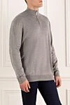 Stefano Ricci Тройер з кашеміру та шовку сірий чоловічий - 70% кашемір, 30% шовк. Блискавка. Країна виробник: Італія. Догляд: спеціалізоване чищення - фото 3
