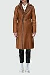 Beige fur coat made of natural fur for women Fleur de Paris - 100% real fur, genuine leather. hooks, belt. two side pockets. Country of manufacture: Italy. Care: specialized cleaning - photo 2