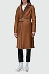 Fleur de Paris Beige fur coat made of natural fur for women - 100% real fur, genuine leather. hooks, belt. two side pockets. Country of manufacture: Italy. Care: specialized cleaning - photo 3