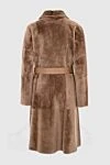 Fleur de Paris Beige fur coat made of natural fur for women - 100% real fur, genuine leather. hooks, belt. two side pockets. Country of manufacture: Italy. Care: specialized cleaning - photo 7