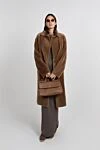 Beige fur coat made of natural fur for women Fleur de Paris - 100% real fur, genuine leather. hooks, belt. two side pockets. Country of manufacture: Italy. Care: specialized cleaning - photo 8