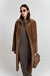 Fleur de Paris Beige fur coat made of natural fur for women - 100% real fur, genuine leather. hooks, belt. two side pockets. Country of manufacture: Italy. Care: specialized cleaning - photo 9