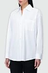 The Row Women's cotton classic blouse white - free cut. cotton. buttons. Country of manufacture: Italy. Care: specialized cleaning - photo 3