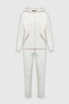 D.Exterior White walking suit for women - 29% cashmere, 19% wool, 31% viscose, 21% polyamide. zipper, drawstring. two side pockets, two trouser pockets. Hood: yes. Country of manufacture: Italy. Care: specialized cleaning - photo 1