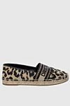 Dior Beige leather and cotton espadrilles for women - leopard print, logo. cotton, leather. Country of manufacture: Italy. Care: specialized cleaning - photo 1