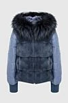 Antonio Arnesano Women's blue mink jacket - fur. 100% mink. Closure: hook. two side pockets. Country of manufacture: Italy. Care: specialized cleaning - photo 1