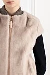 Pink fur bomber jacket for women Antonio Arnesano - Decoration: contrasting cuffs and elastic waistband at the bottom. 100% mink fur. zipper. two pockets. Country of manufacture: Italy. Care: specialized cleaning - photo 6