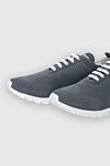 Kiton Gray men's textile sneakers - Logo. 90% cotton, 10% elastane. laces. height 2 cm. Country of manufacture: Italy. Care: specialized cleaning - photo 5