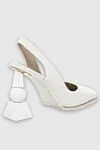 Women's white leather shoes with a geometric heel Jacquemus - Decoration selection. genuine leather. Heel height: 8 centimeters. buckle. Country of manufacture: Italy. Care: specialized cleaning - photo 4