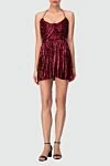 Polyamide dress in burgundy for women Saint Laurent - sequins. 94% polyamide, 6% elastane. Country of manufacture: Italy. Care: specialized cleaning - photo 2