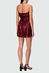 Saint Laurent Polyamide dress in burgundy for women - sequins. 94% polyamide, 6% elastane. Country of manufacture: Italy. Care: specialized cleaning - photo 3