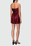 Polyamide dress in burgundy for women Saint Laurent - sequins. 94% polyamide, 6% elastane. Country of manufacture: Italy. Care: specialized cleaning - photo 4