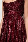 Saint Laurent Polyamide dress in burgundy for women - sequins. 94% polyamide, 6% elastane. Country of manufacture: Italy. Care: specialized cleaning - photo 5