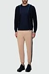 Beige cotton and elastane men's sweatpants. Brunello Cucinelli - Stripes. 95% cotton, 5% elastane. Closure: Drawstring. Two side pockets. Country of manufacture: Italy. Care: specialized cleaning - photo 2