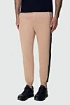 Brunello Cucinelli Beige cotton and elastane men's sweatpants. - Stripes. 95% cotton, 5% elastane. Closure: Drawstring. Two side pockets. Country of manufacture: Italy. Care: specialized cleaning - photo 3