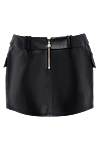 Black leather skirt for women Balmain - Decoration: logo on the buckle. two pockets. 100% leather. zipper, belt. Country of manufacture: Italy. Care: specialized cleaning - photo 6