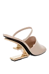 Beige women's sandals with F-shaped heel Fendi - Golden plated. 100% Genuine Leather. Installation: Genuine Leather. Buckle. Heel height: 8.5 cm. Country of manufacture: Italy. Care: specialized cleaning - photo 4