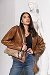 Saint Laurent Куртка із натуральної шкіри коричнева жіноча - 100% натуральна шкіра. ремінець. Країна виробник: Італія. Догляд: спеціалізоване чищення - фото 9