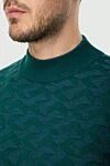 Cesare di Napoli Men's high-collar stand-up jumper made of wool green - High collar stand. 100% wool. Country of manufacture: Italy. Care: specialized cleaning - photo 5