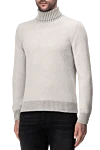 Gran Sasso Golf men's cashmere gray - High neck. 100% cashmere. Country of manufacture: Italy. Care: specialized cleaning - photo 3