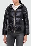 Herno Black polyamide down jacket for women - 100% polyester. hood. Closure: zipper. two side pockets. Country of manufacture: Italy. Care: specialized cleaning - photo 3