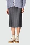 Fabiana Filippi Gray skirt for women - pleated. 50% cashmere, 38% viscose, 12% polyester. elastic belt. Country of manufacture: Italy. Care: specialized cleaning - photo 3