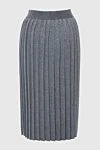 Gray skirt for women Fabiana Filippi - pleated. 50% cashmere, 38% viscose, 12% polyester. elastic belt. Country of manufacture: Italy. Care: specialized cleaning - photo 6