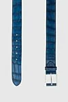 Cesare di Napoli Crocodile leather belt blue for men - Textured leather. 100% crocodile leather. Size: Width 4cm. Buckle. Country of manufacture: Italy. Care: specialized cleaning - photo 3