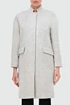 Peserico Women's gray coat - 48% alpaca, 28% wool, 25% polyamide. Closure: buttons. two side pockets. Country of manufacture: Italy. Care: specialized cleaning - photo 3