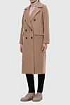 Beige wool and polyamide coat for women Peserico - 80% wool, 20% polyamide. Closure: button. two side pockets. Country of manufacture: Italy. Care: specialized cleaning - photo 2