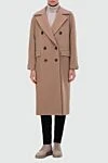 Peserico Beige wool and polyamide coat for women - 80% wool, 20% polyamide. Closure: button. two side pockets. Country of manufacture: Italy. Care: specialized cleaning - photo 3