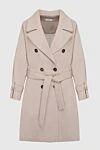 Peserico Women's beige coat - 81% wool, 12% cashmere, 6% polyamide. buttons, belt. two side pockets. Country of manufacture: Italy. Care: specialized cleaning - photo 1