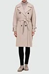 Women's beige coat Peserico - 81% wool, 12% cashmere, 6% polyamide. buttons, belt. two side pockets. Country of manufacture: Italy. Care: specialized cleaning - photo 2