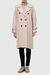 Peserico Women's beige coat - 81% wool, 12% cashmere, 6% polyamide. buttons, belt. two side pockets. Country of manufacture: Italy. Care: specialized cleaning - photo 3