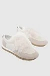 Peserico Women's sneakers in beige with decorative fur - contrasting inserts, contrasting sole, fur. elastane, polyurethane, polyester. Fastener: elastic insert. Country of manufacture: Italy. Care: specialized cleaning - photo 3