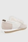 Women's sneakers in beige with decorative fur Peserico - contrasting inserts, contrasting sole, fur. elastane, polyurethane, polyester. Fastener: elastic insert. Country of manufacture: Italy. Care: specialized cleaning - photo 4