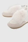 Peserico Women's sneakers in beige with decorative fur - contrasting inserts, contrasting sole, fur. elastane, polyurethane, polyester. Fastener: elastic insert. Country of manufacture: Italy. Care: specialized cleaning - photo 5