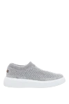 Peserico Women's sneakers with a textured surface in gray - contrasting sole, textured surface. wool, silk. Fastener: elastic insert. Country of manufacture: Italy. Care: specialized cleaning - photo 1