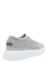 Women's sneakers with a textured surface in gray Peserico - contrasting sole, textured surface. wool, silk. Fastener: elastic insert. Country of manufacture: Italy. Care: specialized cleaning - photo 4