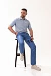 Zilli Men's blue linen pants - 100% linen. Closure: button, zipper. three side, two back pockets. Country of manufacture: Italy. Care: specialized cleaning - photo 7
