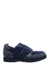 Zilli Sneakers in crocodile leather and nubuck blue for men - Decor: contrast sole, logo. Composition: crocodile leather, nubuck. Clasp: lacing. Sole: platform height 2cm. Country of manufacture: Italy. Care: specialized cleaning - photo 1