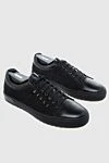 Zilli Black crocodile and nubuck sneakers for men - varnish, logo. crocodile leather, nubuck. lacing. platform height 2cm. Country of manufacture: Italy. Care: specialized cleaning - photo 3