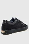 Black crocodile and nubuck sneakers for men Zilli - varnish, logo. crocodile leather, nubuck. lacing. platform height 2cm. Country of manufacture: Italy. Care: specialized cleaning - photo 4