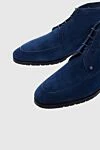 Zilli Men's boots in nubuck and crocodile skin blue - Contrasting leather inserts, textured leather. 100% nubuck 100% crocodile leather. Lace-up. Sole Height: 1.5cm. Outsole: Other materials. Country of manufacture: Italy. Care: specialized cleaning - photo 5