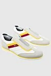 Zilli White leather sneakers for men - contrasting inserts, logo. 100% genuine leather. elastic band. Country of manufacture: Italy. Care: specialized cleaning - photo 3